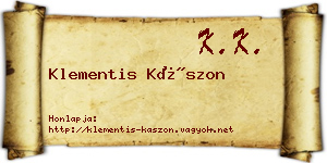 Klementis Kászon névjegykártya